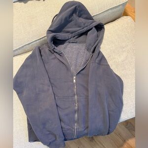 Brandy Melville Navy Blue Zip-Up Hoodie